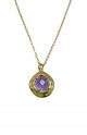 Gold Amethyst Medallion Necklace