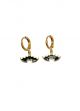 Black Bat Huggie Hoop Earrings