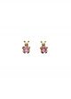 Bunny Rabbit Pink Jewel Stud Earrings
