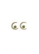 Crystal Moon & Emerald Star Stud Earrings