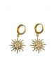 Crystal & Opal Sun Huggie Hoop Earrings