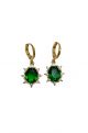 Oval Jewel Huggie Hoop Earrings