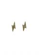 Gold Vermeil Crystal Lightning Bolt Stud Earrings