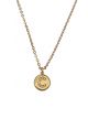Crystal Initial Small Coin Necklace