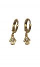 Crystal Hand Of Fatima Hamsa Huggie Hoop Earrings