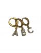 Crystal Single Initial Huggie Hoop Earring