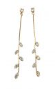 Crystal Leaf Drop Stud Earrings