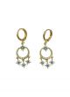 Crystal Moon & Blue Stars Huggie Hoop Or Stud Earrings