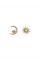 Crystal Moon & Star Stud Earrings