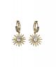 Crystal Sun & Crystal Huggie Hoop Earrings