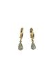 Small Crystal Teardrop Huggie Hoop Earrings