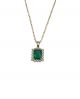 Crystal & Emerald Green Rectangle Jewel Necklace