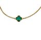 Gold Emerald Green Clover Necklace
