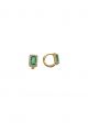 Emerald Green & Crystal Huggie Hoop Earrings