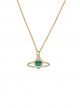 Emerald Green Heart Planet Necklace