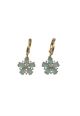 Crystal Flower Huggie Hoop Earrings