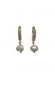 Fresh Water Pearl & Crystal Huggie Hoop Earrings