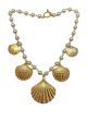 Gold Shell & Pearl Necklace