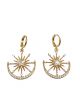 Large Crystal Moon & Star Huggie Hoop Earrings
