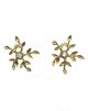 Leaves & Crystal Stud Earrings