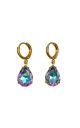 Lilac & Blue Teardrop Jewel Huggie Hoop Earrings