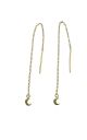 Crescent Moon Pull Through Earrings