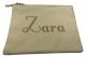 Natural Personalised Name Pouch Bag