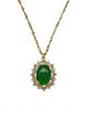 Emerald Green Oval Vintage Inspired Jewel Necklace