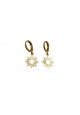 Gold Sun Huggie Hoop Earrings