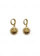 Sun Face Huggie Hoop Earrings
