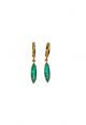 Vintage Emerald Green Huggie Hoop Earrings