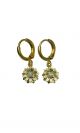 Flower & Opal Huggie Hoop Earrings
