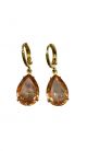 Vintage Peach Jewel Huggie Hoop Earrings