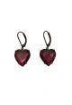 Rose Red Heart Jewel Earrings