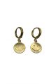 Smiley Face Huggie Hoop Earrings