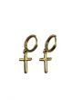 Simple Cross Huggie Hoop Earrings