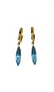 Vintage Light Blue Huggie Hoop Earrings