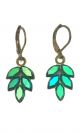 Vintage Leaf Jewel Earrings