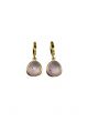 Violet Opal Jewel Huggie Hoop Earrings