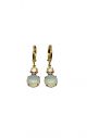 Vintage Crystal & White Opal Huggie Hoop Earrings