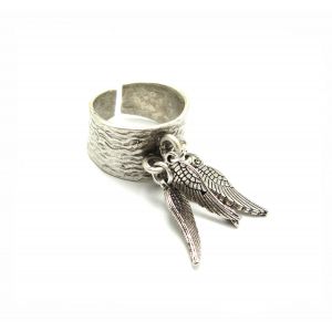 Angel Wings Charm Ring