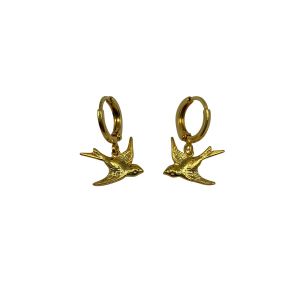 Swallow Bird Huggie Hoop Earrings
