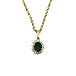 Crystal Oval Jewel Necklace