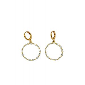 Crystal Circle Huggie Hoop Earrings