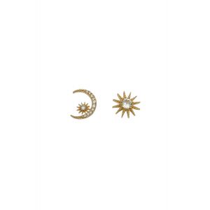 Crystal Moon & Star Stud Earrings