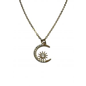 Crystal Moon & Star Necklace