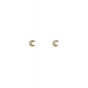 Crystal Moon Stud Earrings