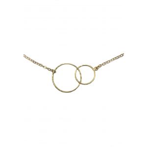 Gold Double Circle Necklace