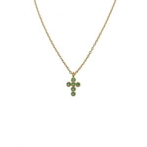 Emerald Green Jewel Cross Necklace