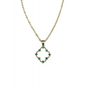 Emerald Green Clover Necklace